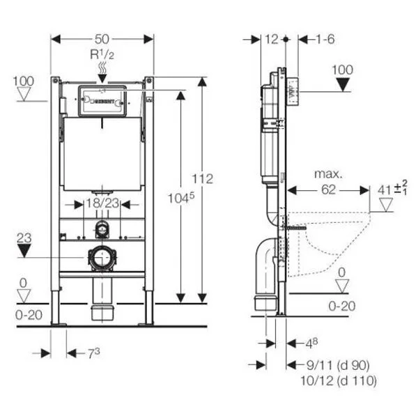 Инсталляция Geberit с унитазом Jacob Delafon Presquile E4440-00, сиденьем микролифт, комплект