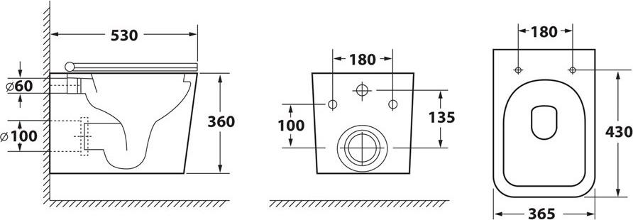 Подвесной унитаз OWL 1975 Vatter OWLT190401 с крышкой-сиденье микролифт