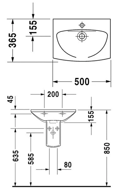 Раковина Duravit Caro 791500000 белый