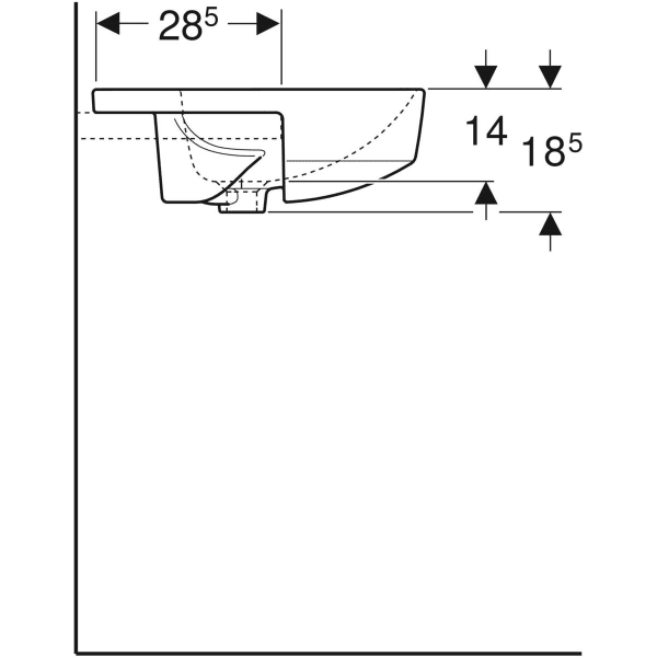 Раковина 50 см Geberit VariForm 500.783.01.2, белый