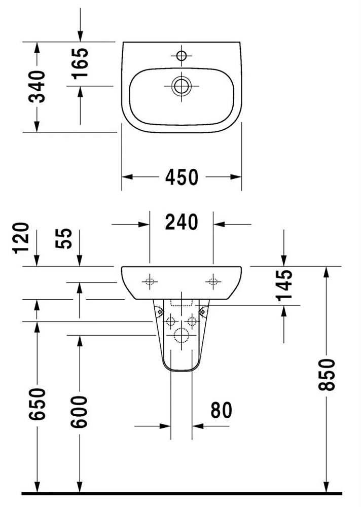 Раковина Duravit D-Code 7054500002 белый