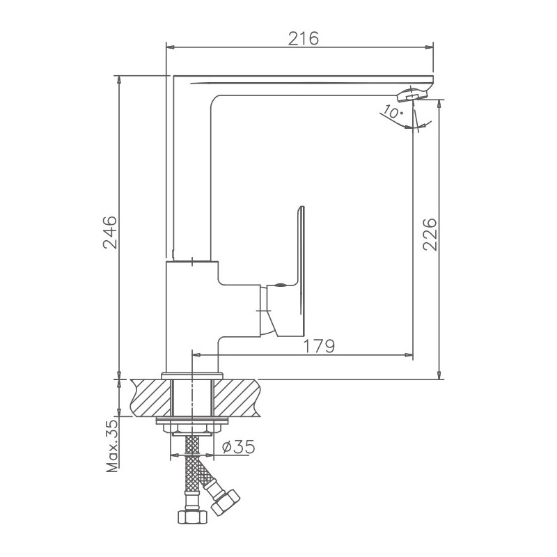 Смеситель для кухни Haiba HB70505 хром