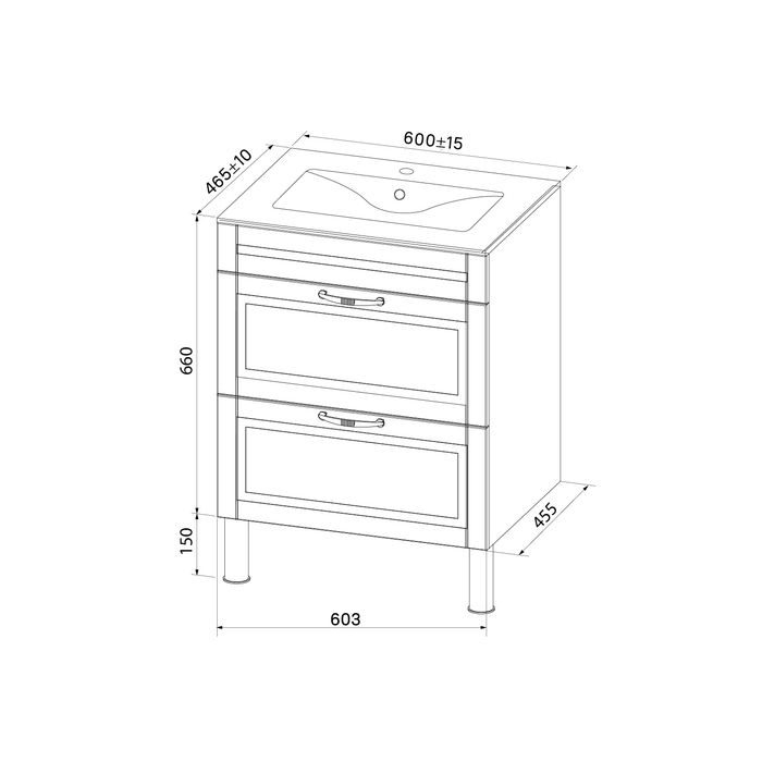 Тумба с раковиной Iddis Oxford OXF60W0i95K