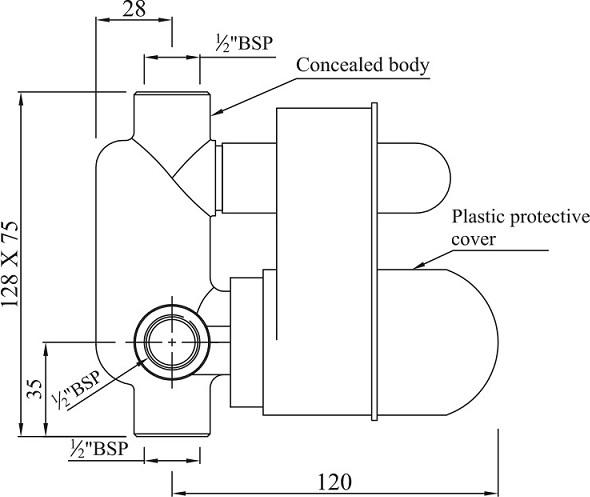 Скрытая часть для смесителя Jaquar Allied ALD-CHR-065, хром