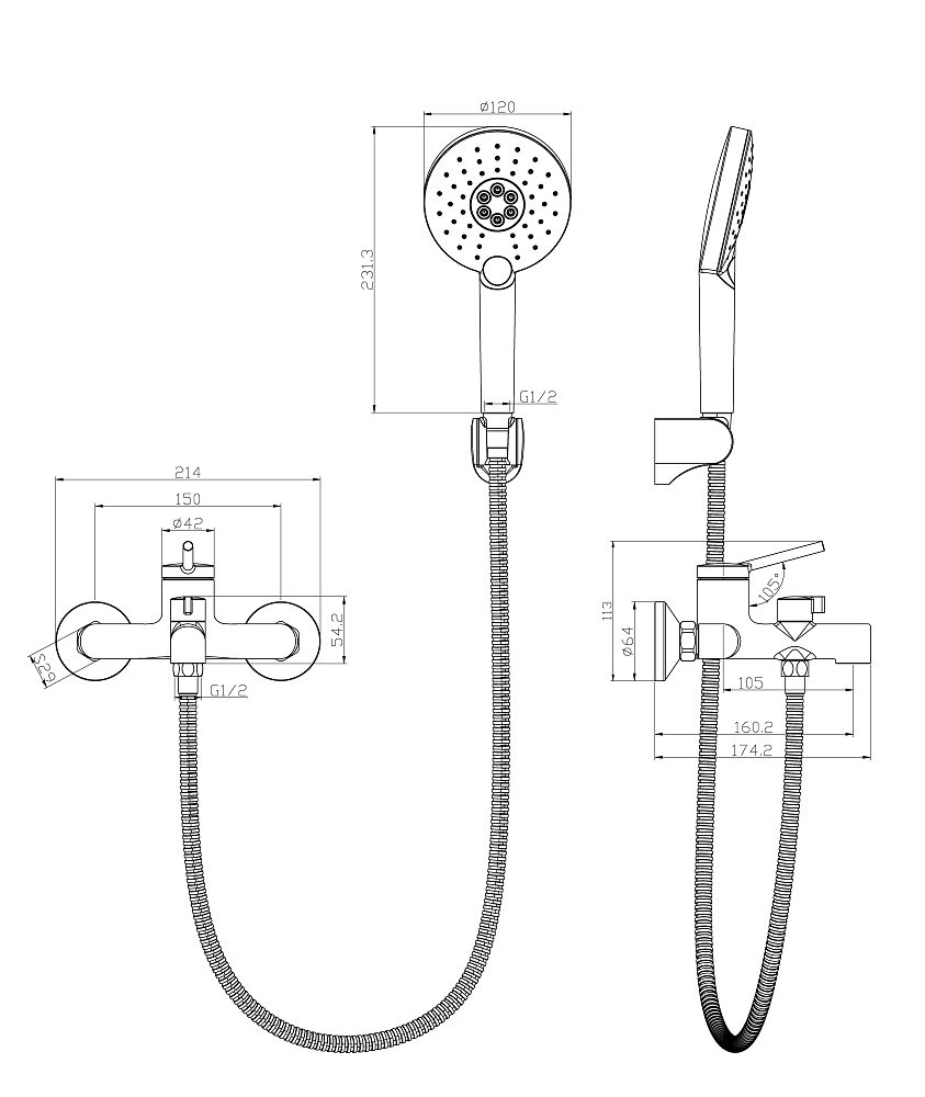 Смеситель для ванны Lemark Minima LM3814C хром