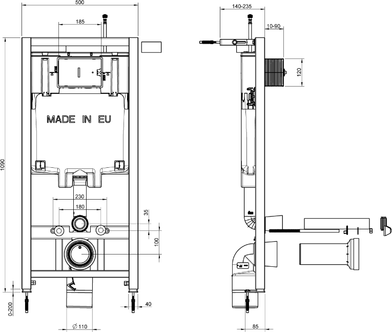 Комплект Jacob Delafon Patio E29025-NF/EDV102-00