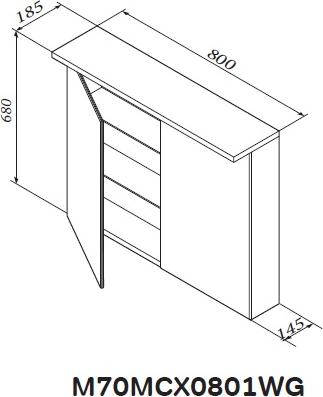 Шкаф зеркальный Am.Pm Spirit M70MCX0801WG