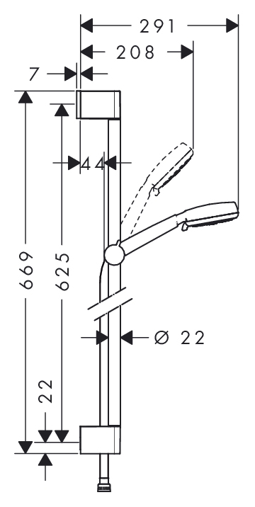 Комплект для ванной Смеситель Hansgrohe Talis S 32620000 + Смеситель Hansgrohe Talis S 32020000 + Душевой гарнитур Hansgrohe Crometta 26651400