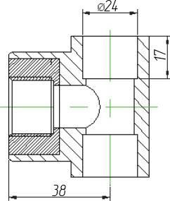 Тройник Kalde 3222-tfo-250b25 25х1/2"