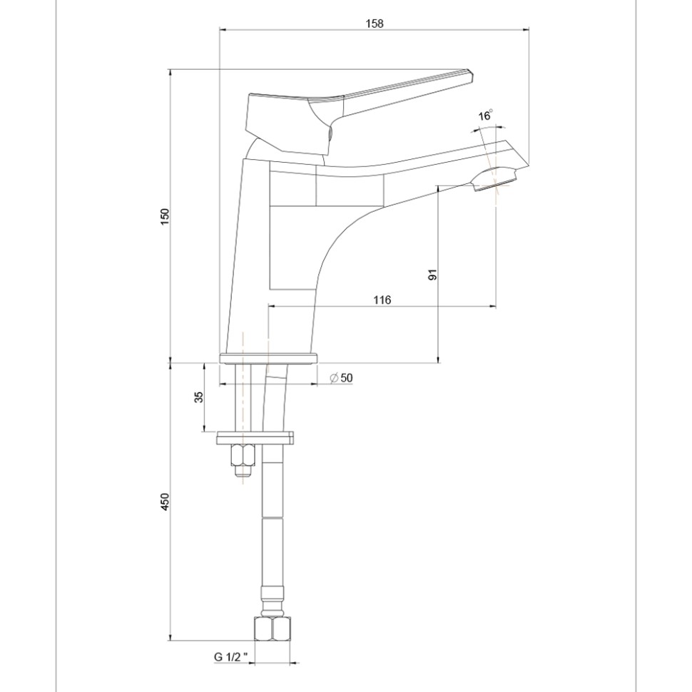 Смеситель для раковины Paini Messina MECR205N35 хром