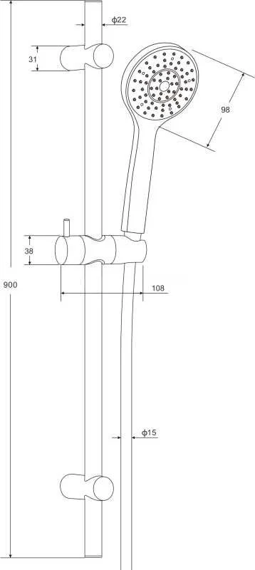 Смеситель для ванны с душем Stworki Хельсинки HFHS10000/HFDB91000/HFHS02100 хром