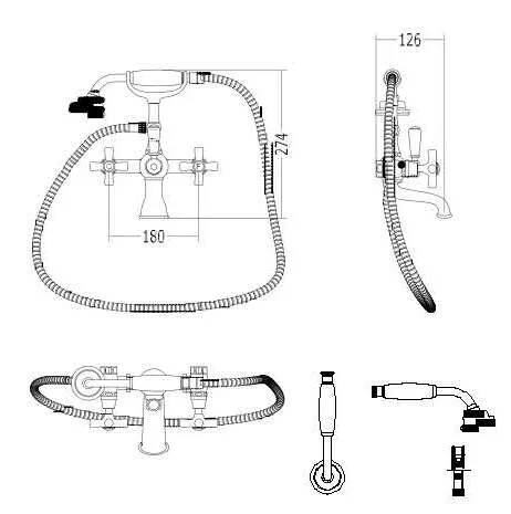 Смеситель для ванны с душем Devon&Devon Austin UTAU933 золото