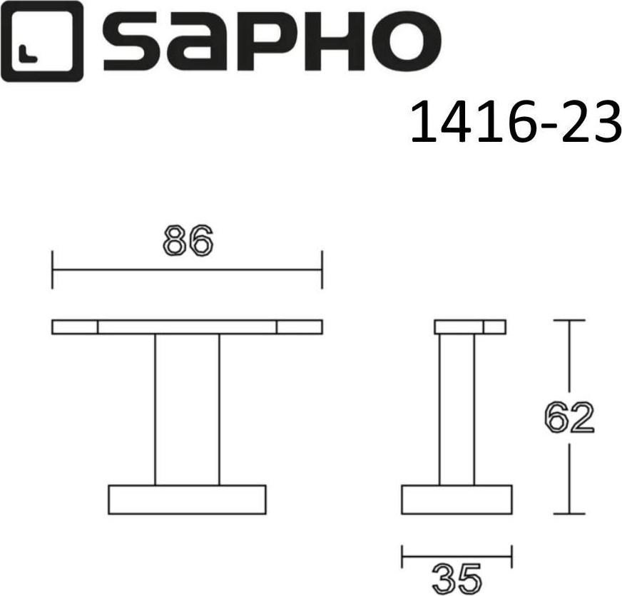 Крючок двойной Sapho Apollo 1416-23, хром