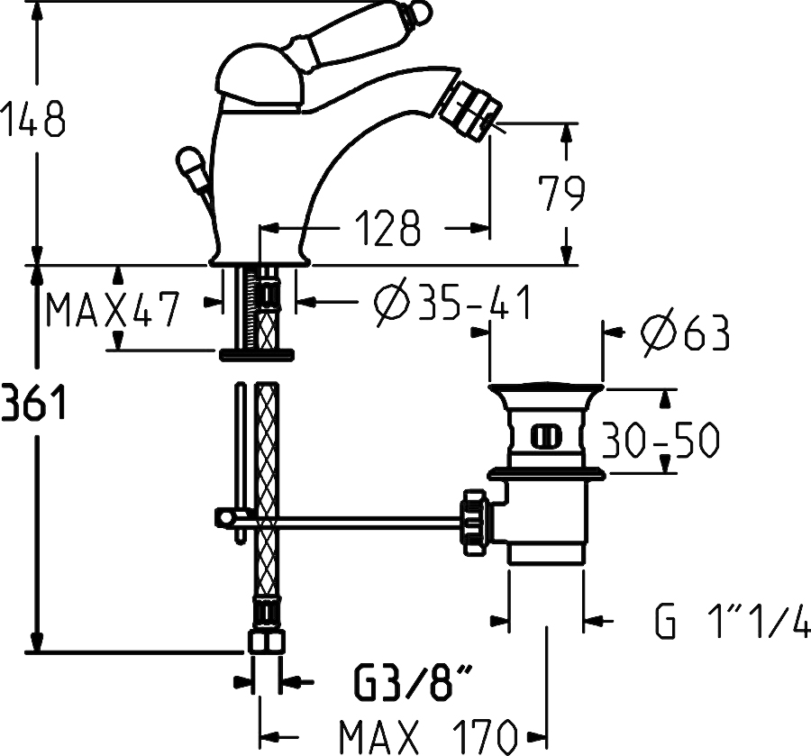 Смеситель Gattoni Orta 2756V0 для биде