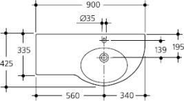 Раковина 90 см Ideal Standard Small+ T012501