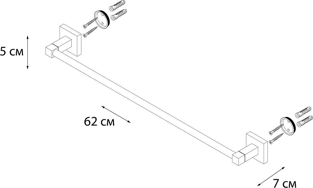 Полотенцедержатель Fixsen Metra FX-11101 хром