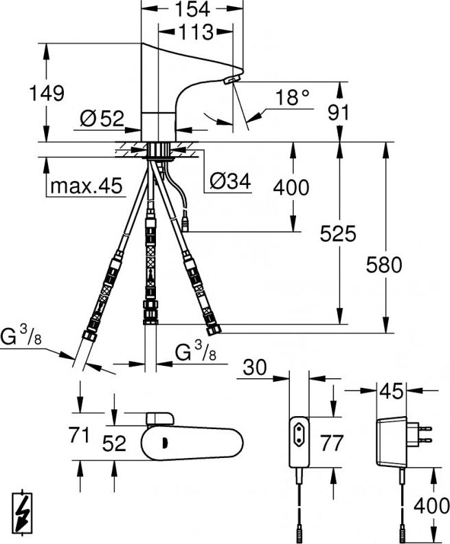 Смеситель для раковины Grohe Europlus E 34197001