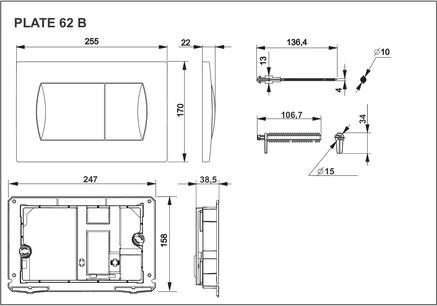 Кнопка смыва Roca Active 62B 8901160B2, хром матовый