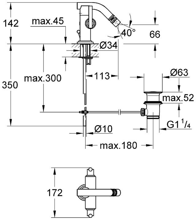 Смеситель для биде Grohe Atrio 24010000