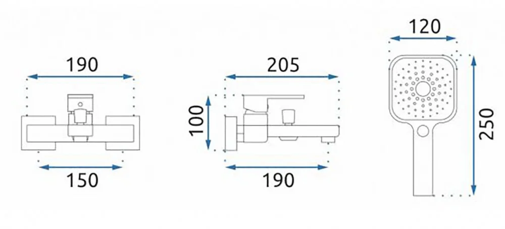 Смеситель для ванны с душем Rea Orix REA-B5133 черный