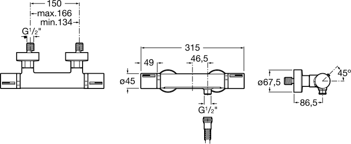 Смеситель для ванны Roca T-1000 5A1109C00