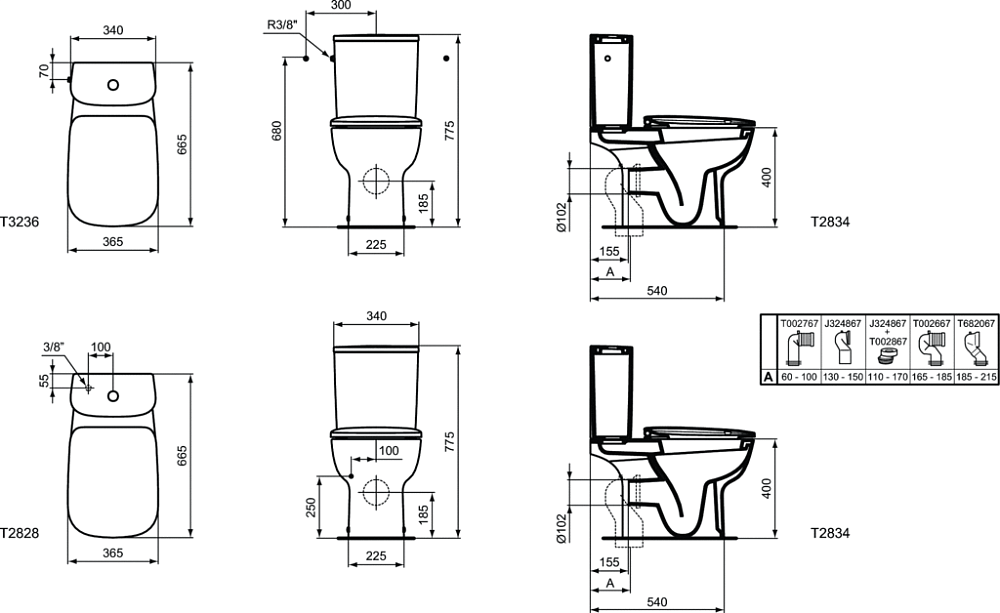 Чаша для унитаза-компакта Ideal Standard Esedra T283401