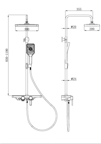 Душевая стойка beWash BV0MMSS6151 со смесителем, хром