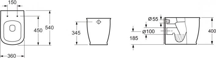 Приставной унитаз BelBagno Prado BB10150CB безободковый