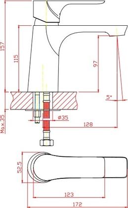 Смеситель для раковины Orange Aristo M19-021b, чёрный