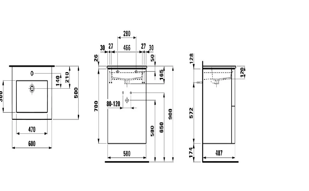 Тумба под раковину Laufen Kartell 8.6033.3.640.104.1 белый