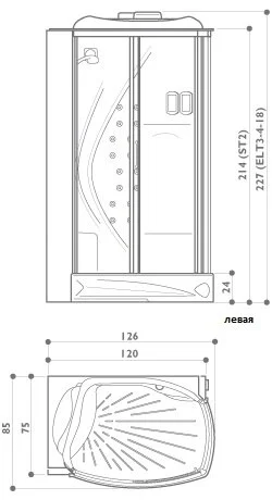 Душевая кабина Jacuzzi Flexa 9447-607A Sx/9447-609A Dx