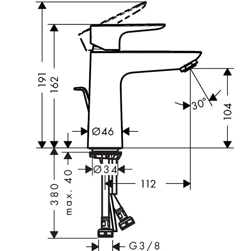 Смеситель для раковины Hansgrohe Talis E 71713340 серый