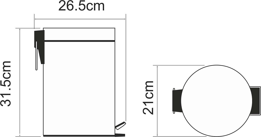 Мусорное ведро Wasserkraft Elbe K-7200 K-635BLACK, черный