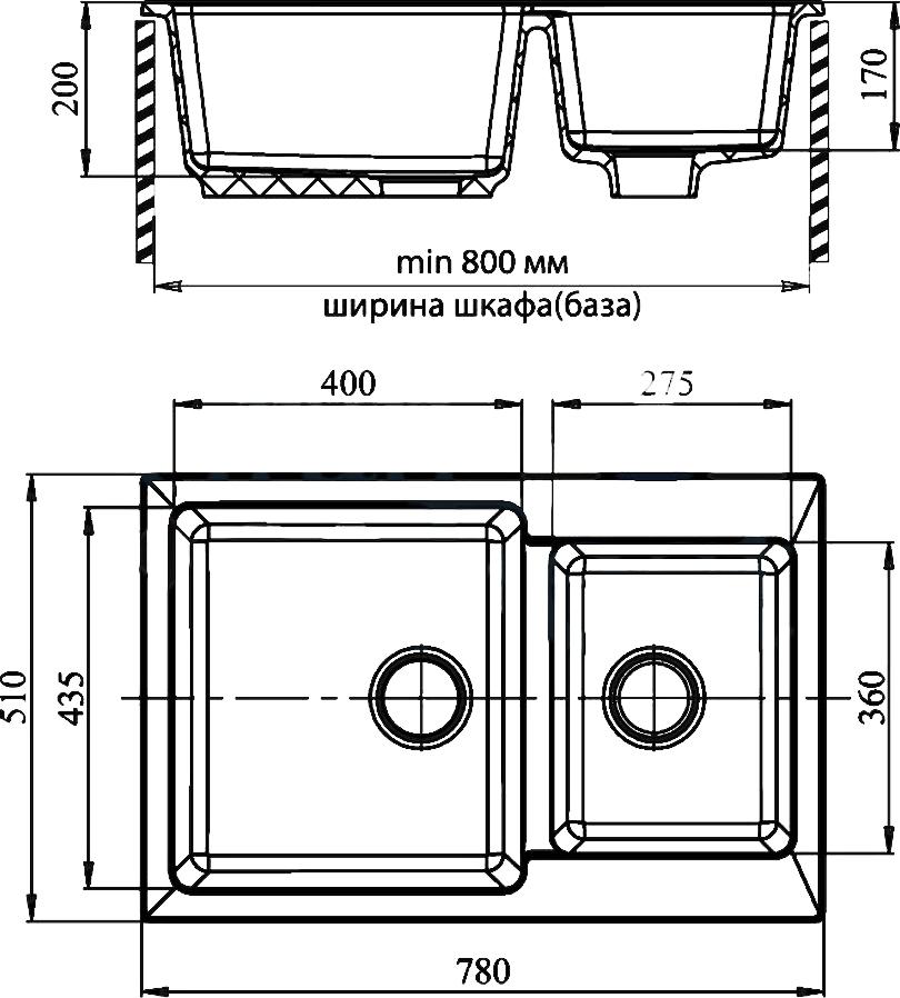 Кухонная мойка GranFest Practic GF-P780K песочный