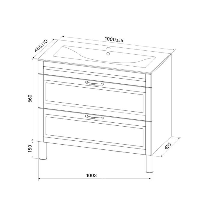 Тумба с раковиной Iddis Oxford OXF10W1i95K