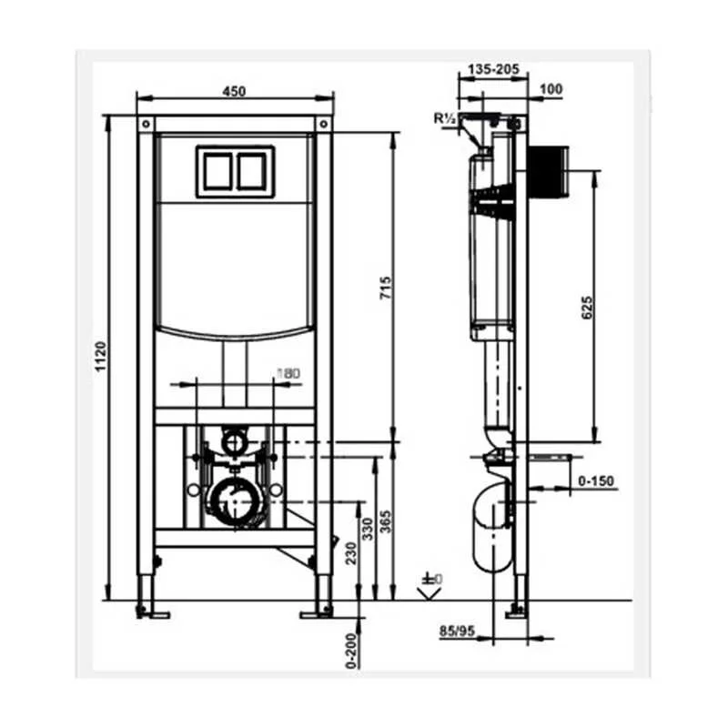 Инсталляция для унитаза Sanit INEO PLUS 450х1120 мм, 90.733.00..S004