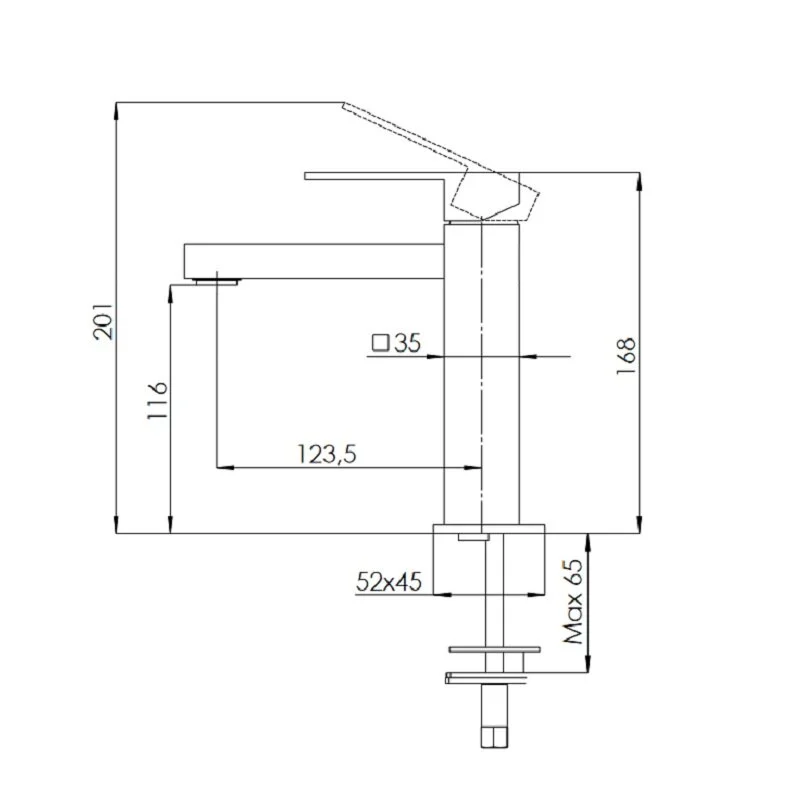 Смеситель для раковины Remer Qubika Design QD12 хром