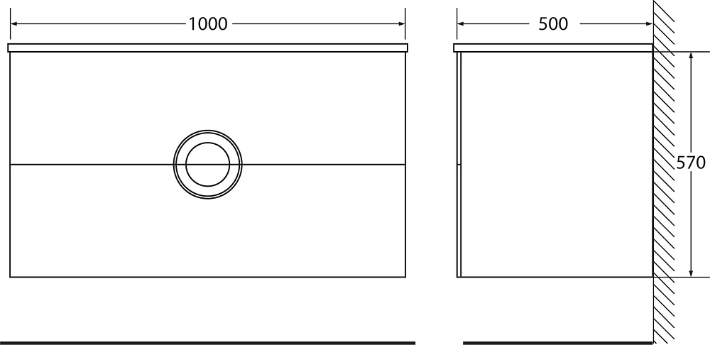 Тумба для комплекта BelBagno ONDA-1000-2C-SO-BL bianco lucido