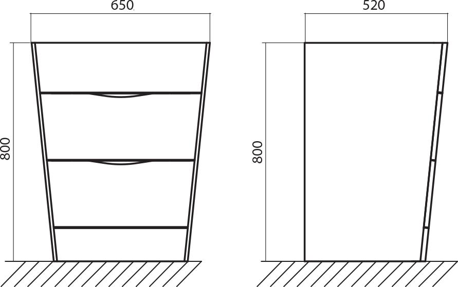 Тумба с раковиной BelBagno Piramide 65 bianco lucido