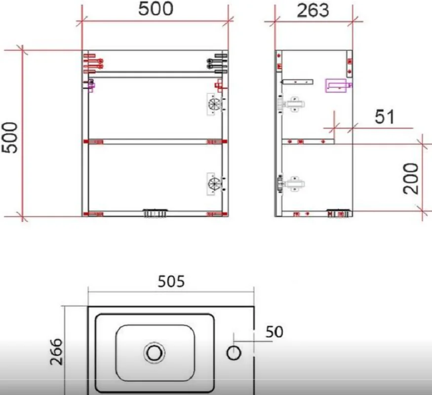 Тумба под раковину Art&Max Family Family-500-1D-SO-PB серый