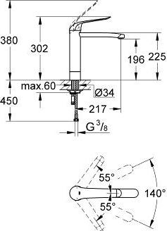 Смеситель для раковины Grohe Euroeco Special 30208000