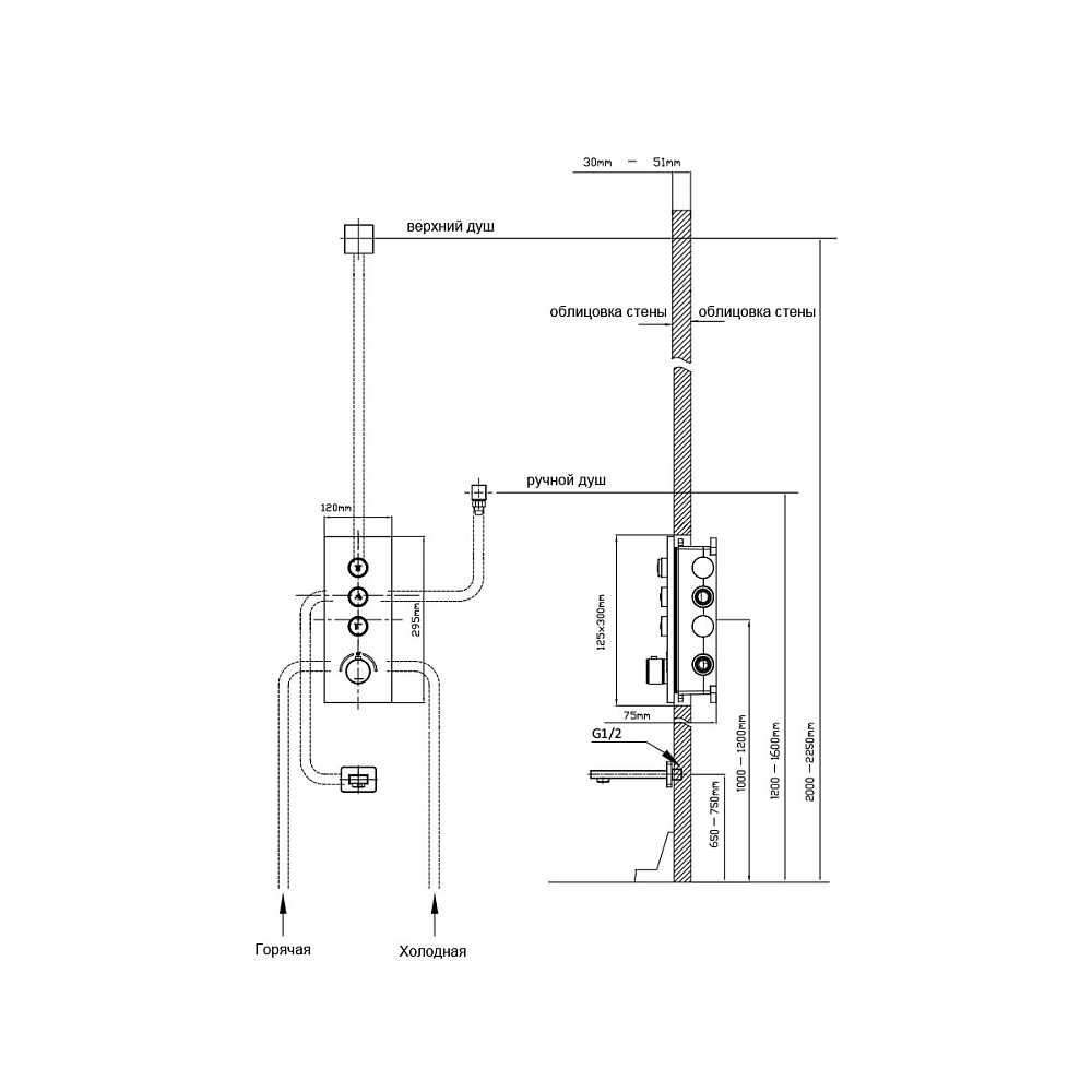 Душевая система Vincea Inspire VSFW-433TI2RCH, хром