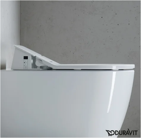 Подвесной унитаз Duravit Me by Starck 2528590000 Rimless с крышкой-сиденьем SensoWashSlim 611000002000300 Soft close, с функцией биде