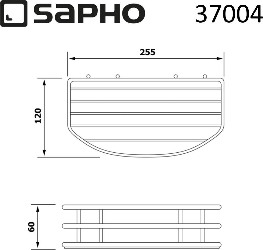 Полка одинарная Sapho Chrom Line 37004, хром