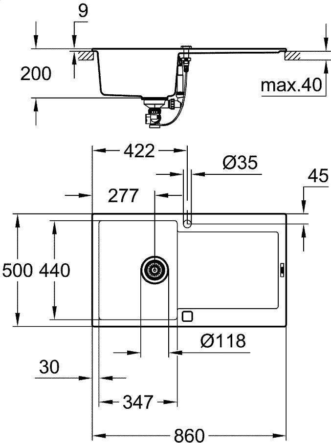 Кухонная мойка Grohe K500 31644AP0