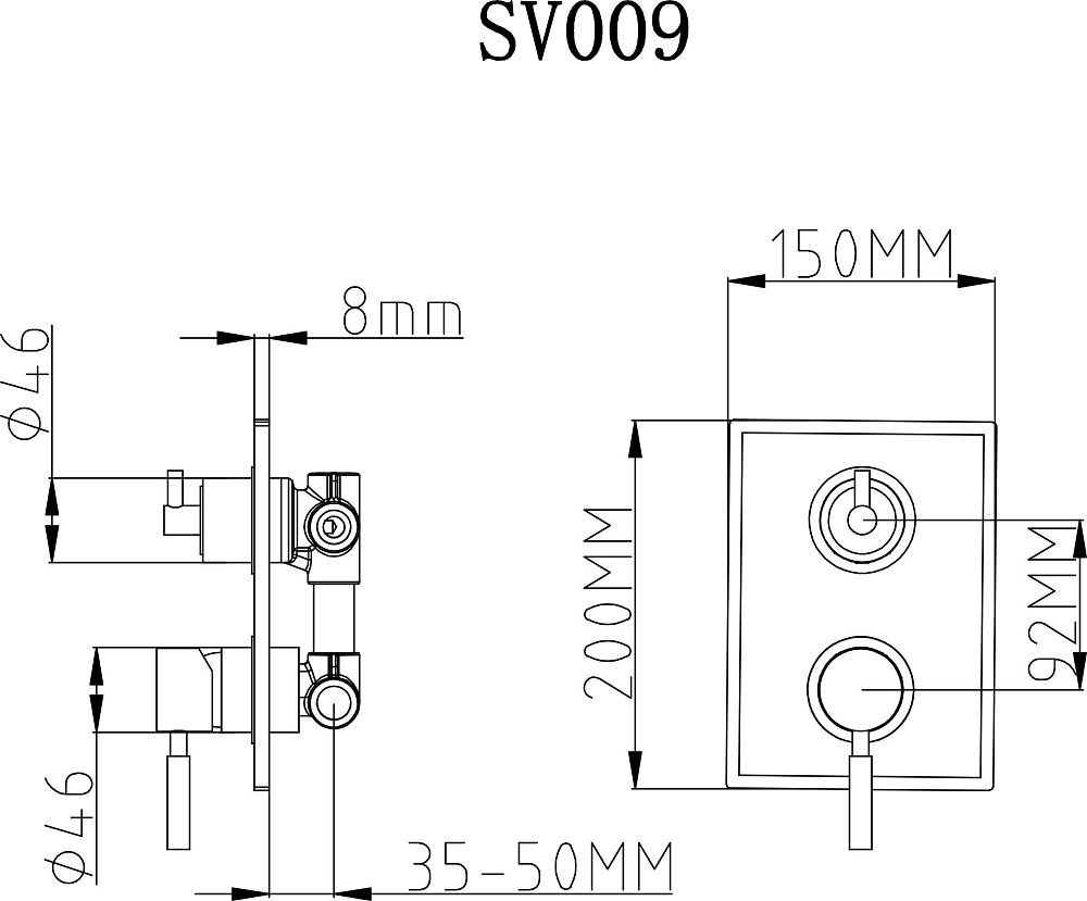 Смеситель Gllon GL-SV009CP+2109 с внутренней частью трехпозиционный