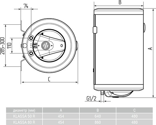 Накопительный водонагреватель Metalac Klassa CH 80 R 185925 80 л белый