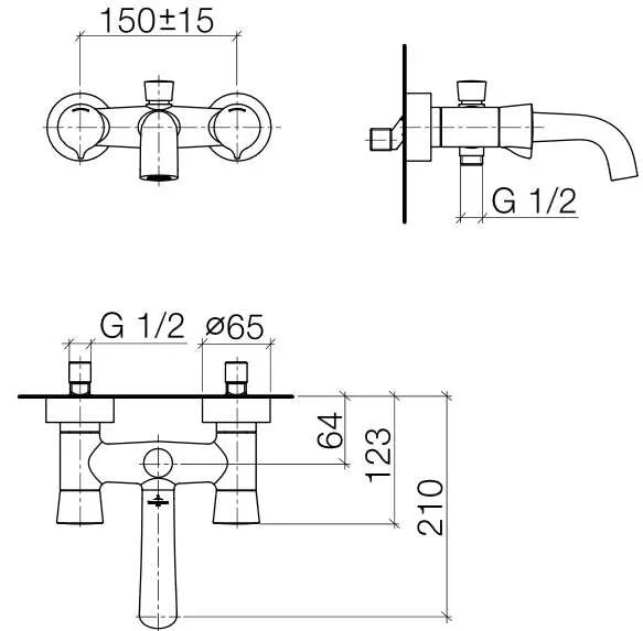 Смеситель для ванны с душем Dornbracht LaFleur 25 100 955-00 хром