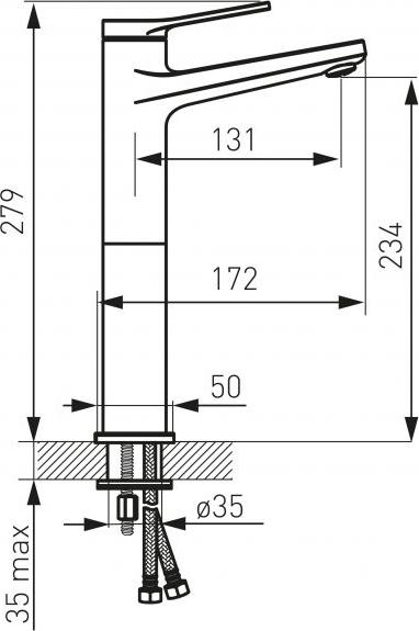 Смеситель для раковины Ferro Stratos BSC2LBL, черный