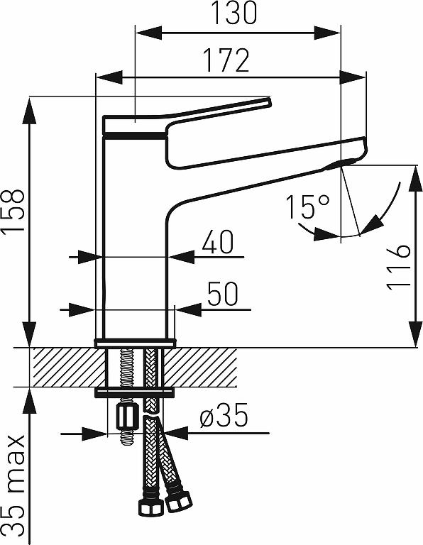 Смеситель для раковины Ferro Stratos BSC2, хром